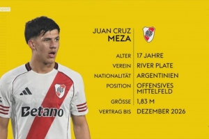 德天空：多特有意17岁的克鲁塞罗后卫普拉斯特、河床攻击手梅萨