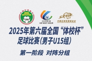 第六届全国“体校杯”足球比赛（男子U15组）第一阶段分组+赛程表