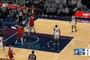 来势汹汹！萨尔单打恩比德 强起被帽后自投自抢双手暴扣