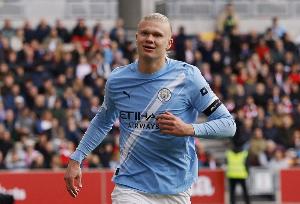 双响！英超官方：哈兰德当选曼城3-1伯恩茅斯一役全场最佳球员